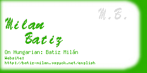 milan batiz business card